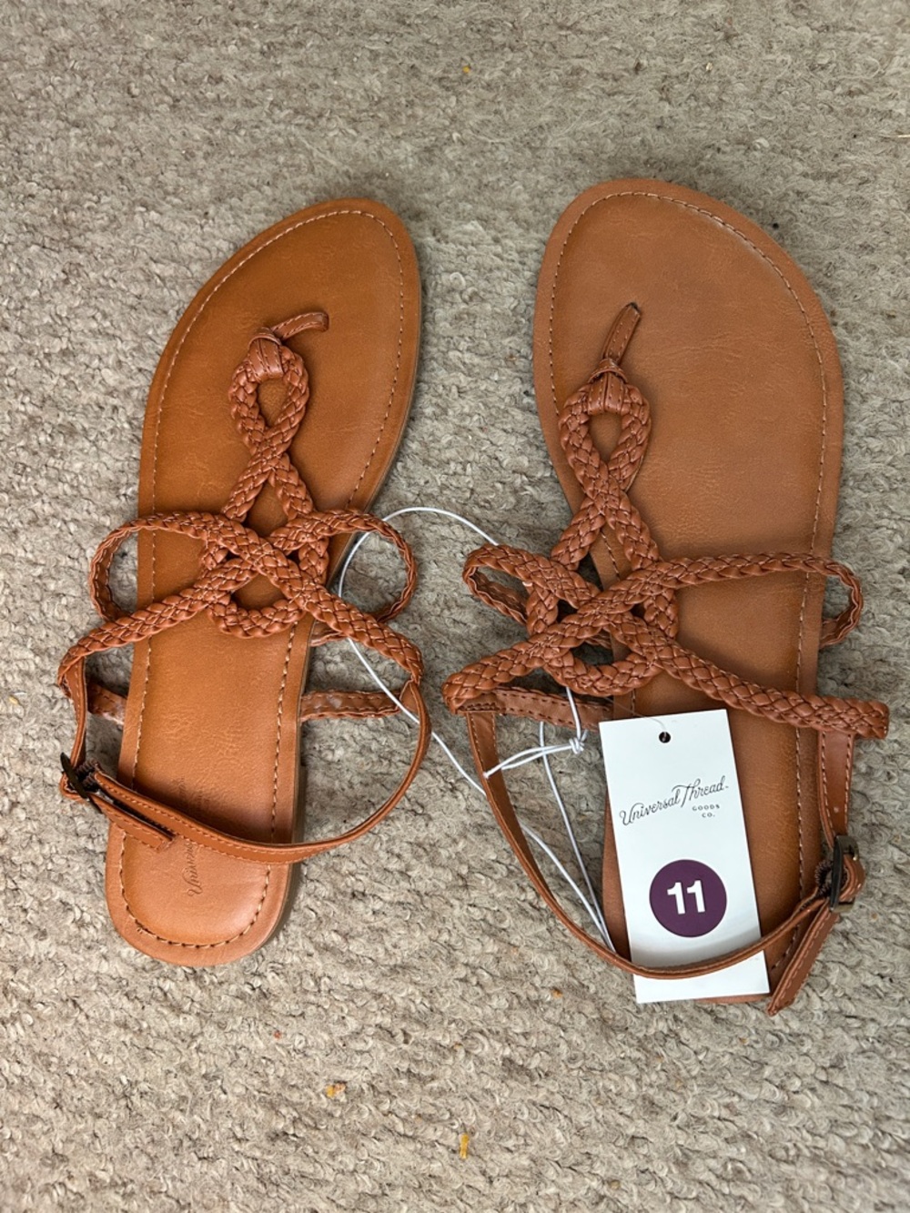 Universal Thread Brown Braided Strap Women's Sandals